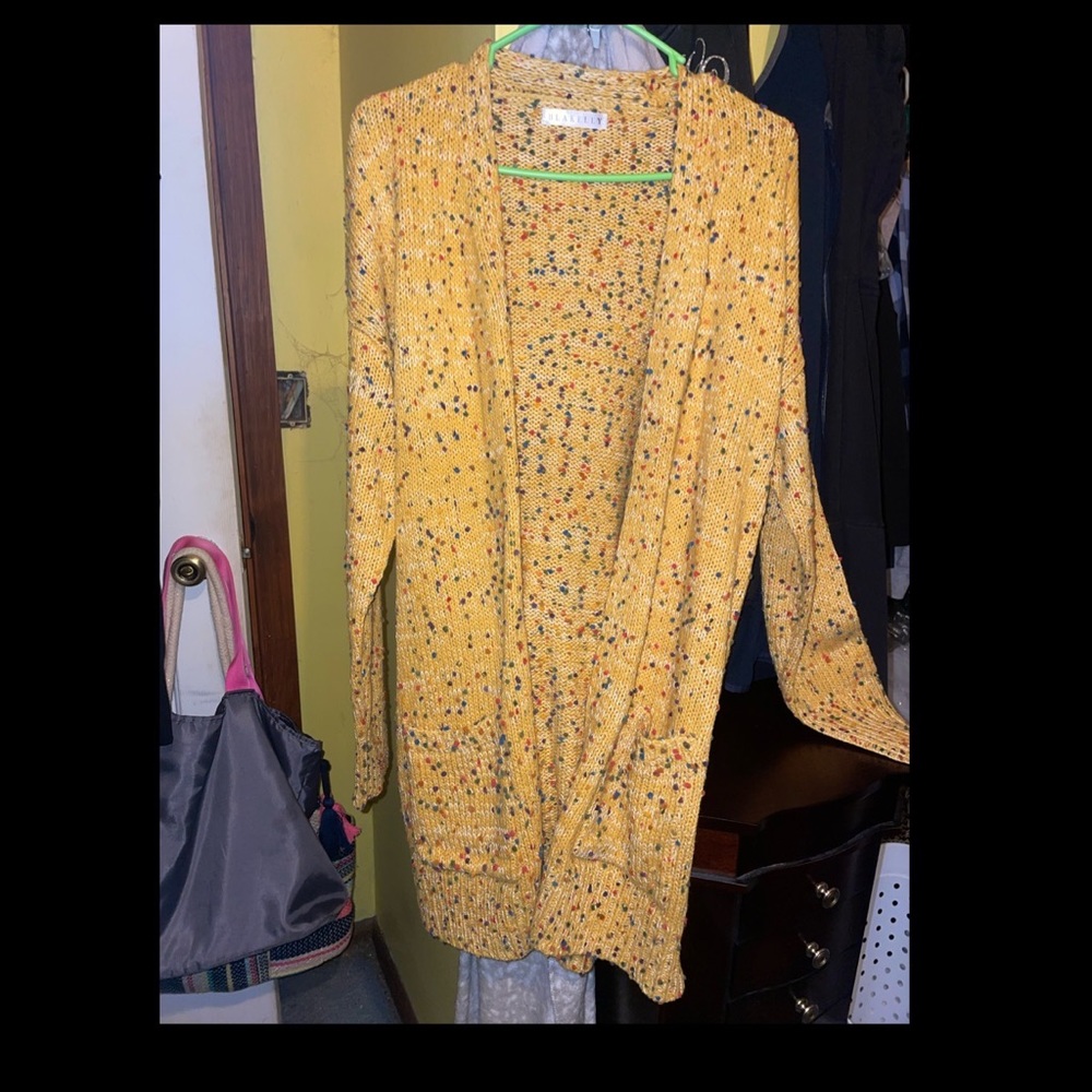 Mustard Confetti Cardigan